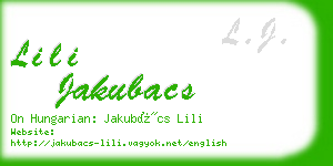 lili jakubacs business card